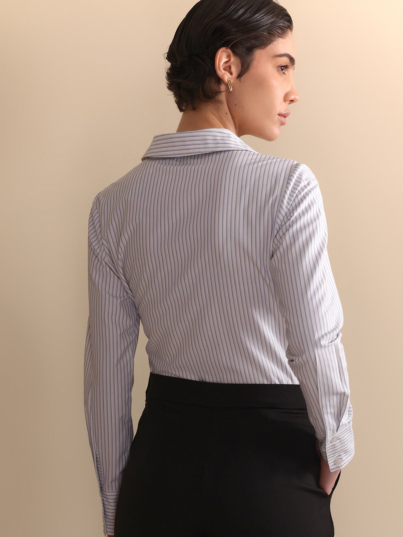 Striped Full Sleeve Shirt - White