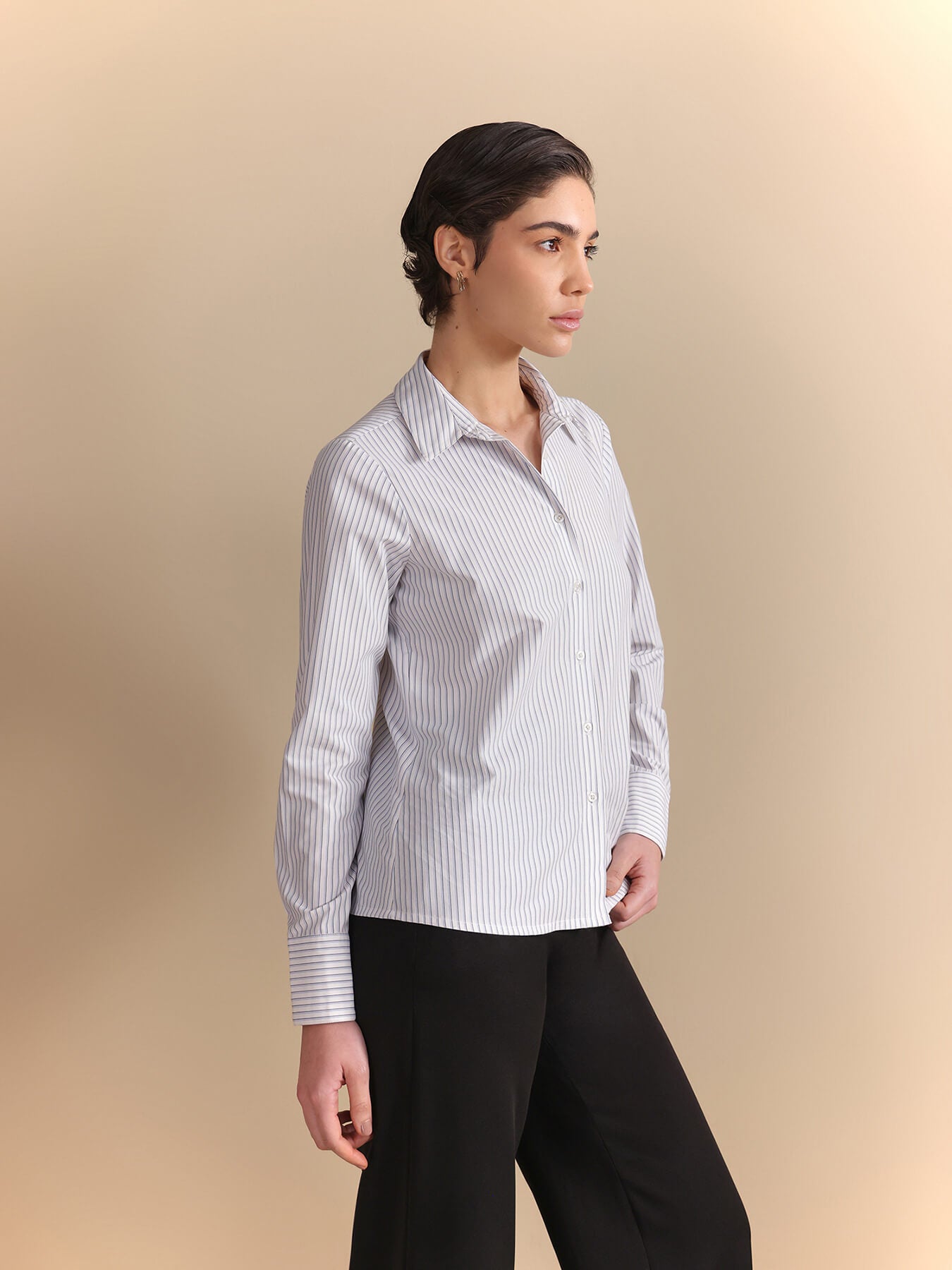 Striped Full Sleeve Shirt - White