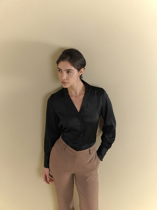Satin Shirt - Black