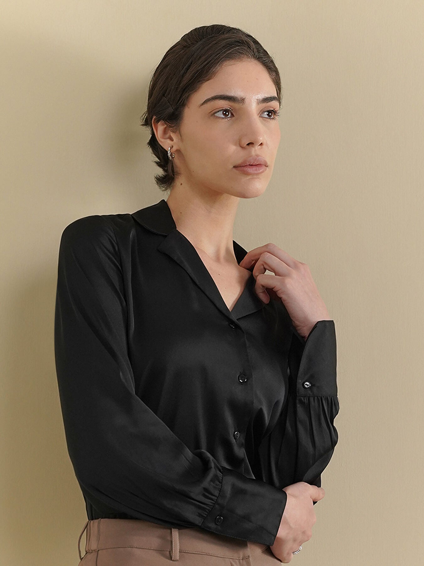 Satin Shirt - Black