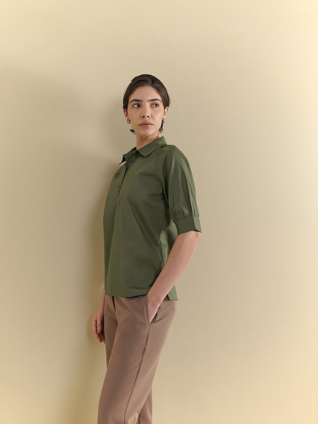 Cotton Shirt - Olive
