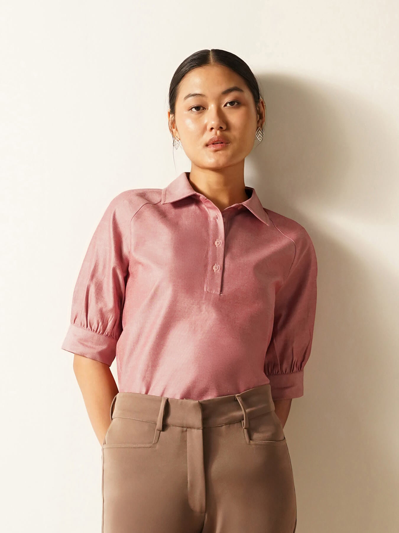 Cotton Oxford Shirt - Red