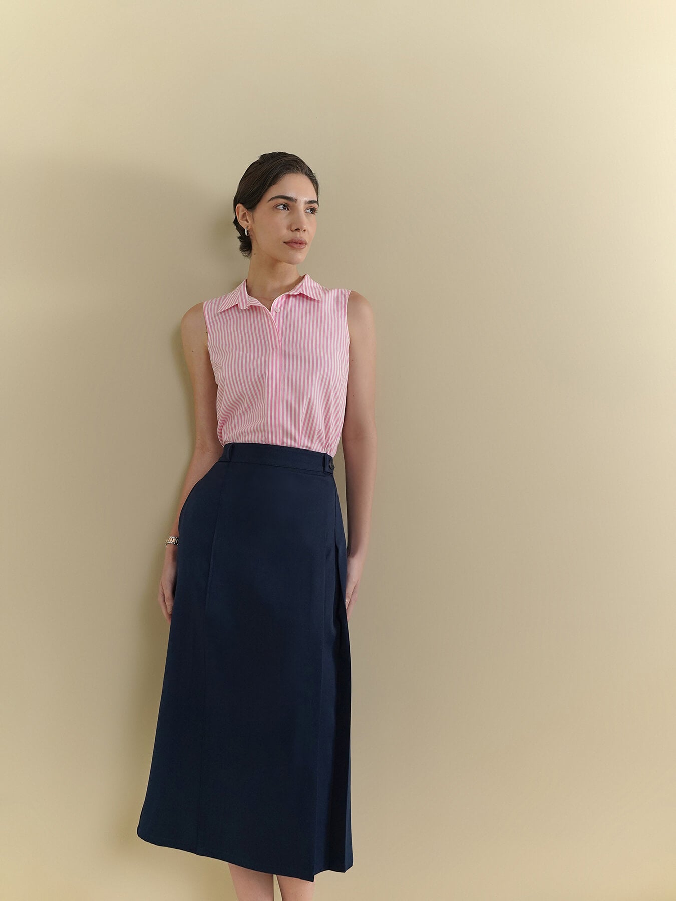 Cotton Striped Shirt - Pink