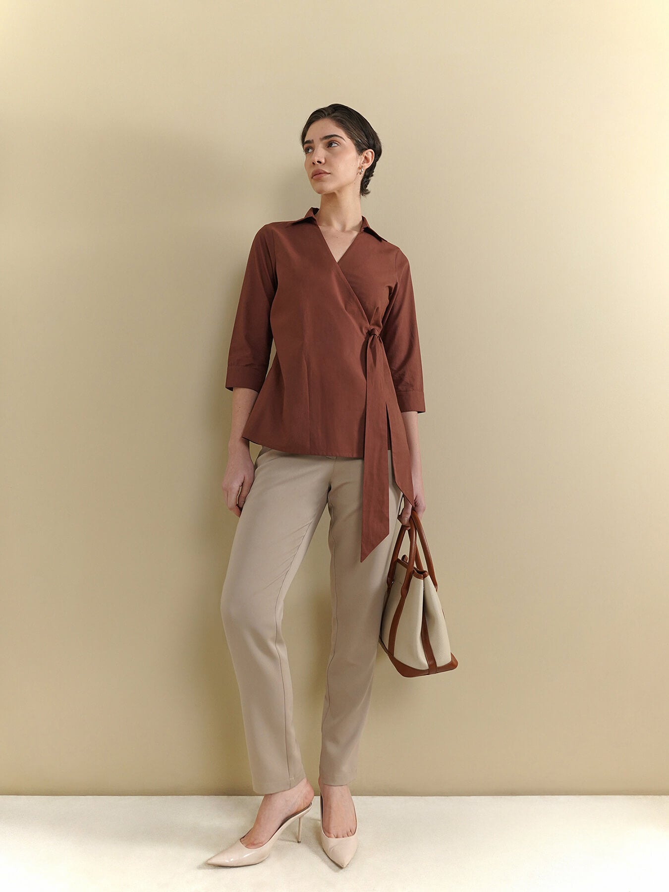 Wrap Shirt - Brown