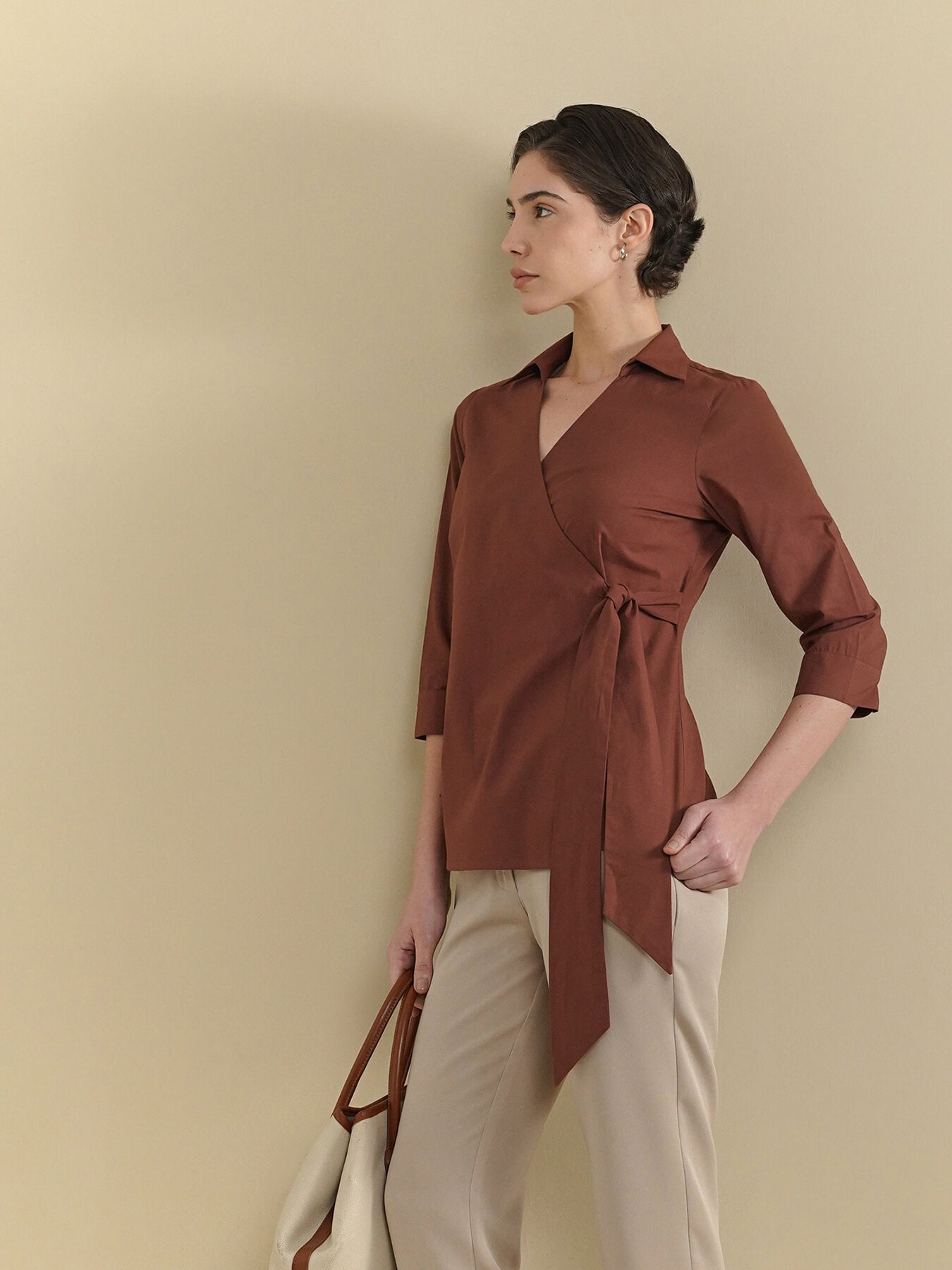 Wrap Shirt - Brown