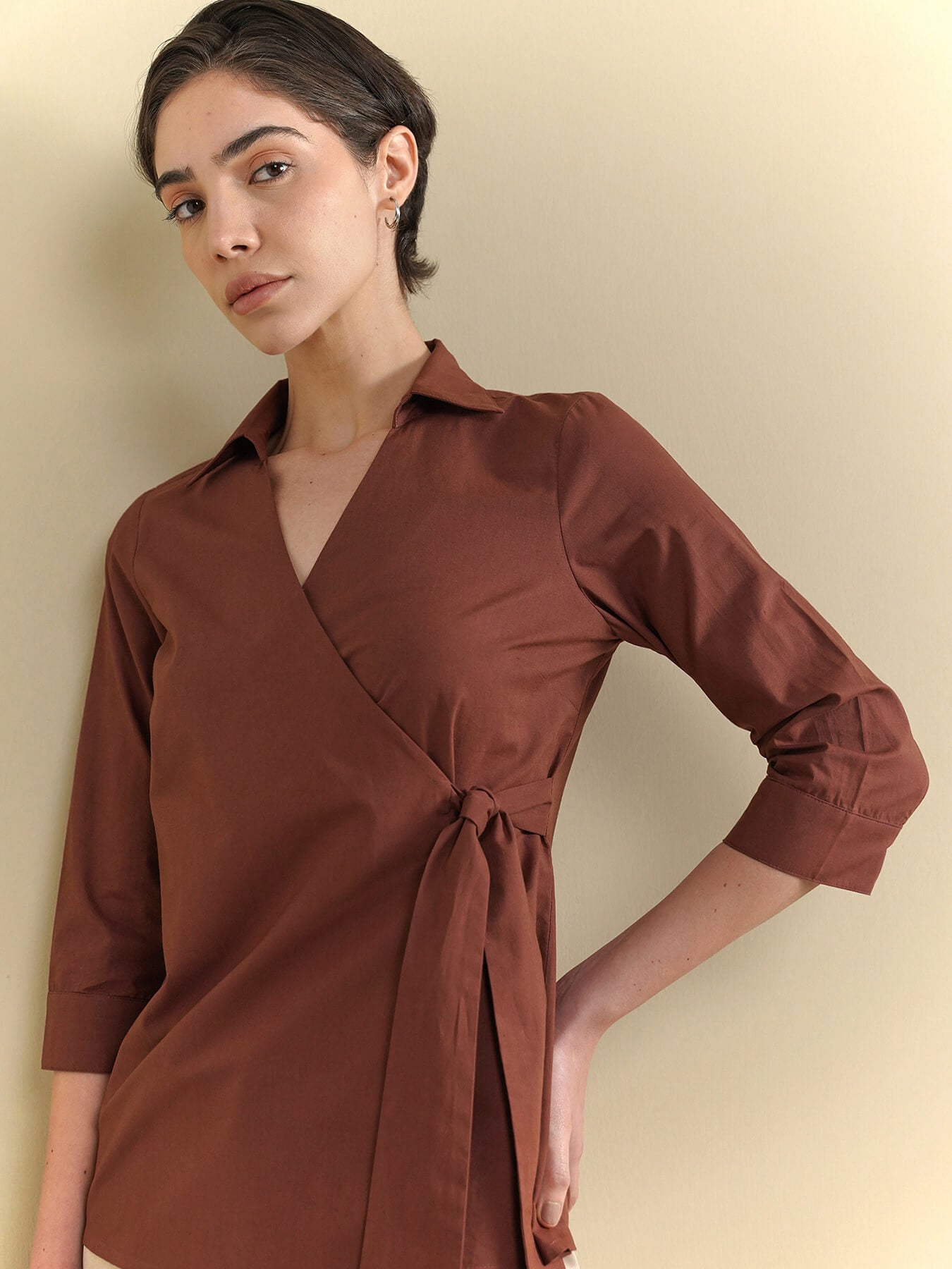 Wrap Shirt - Brown