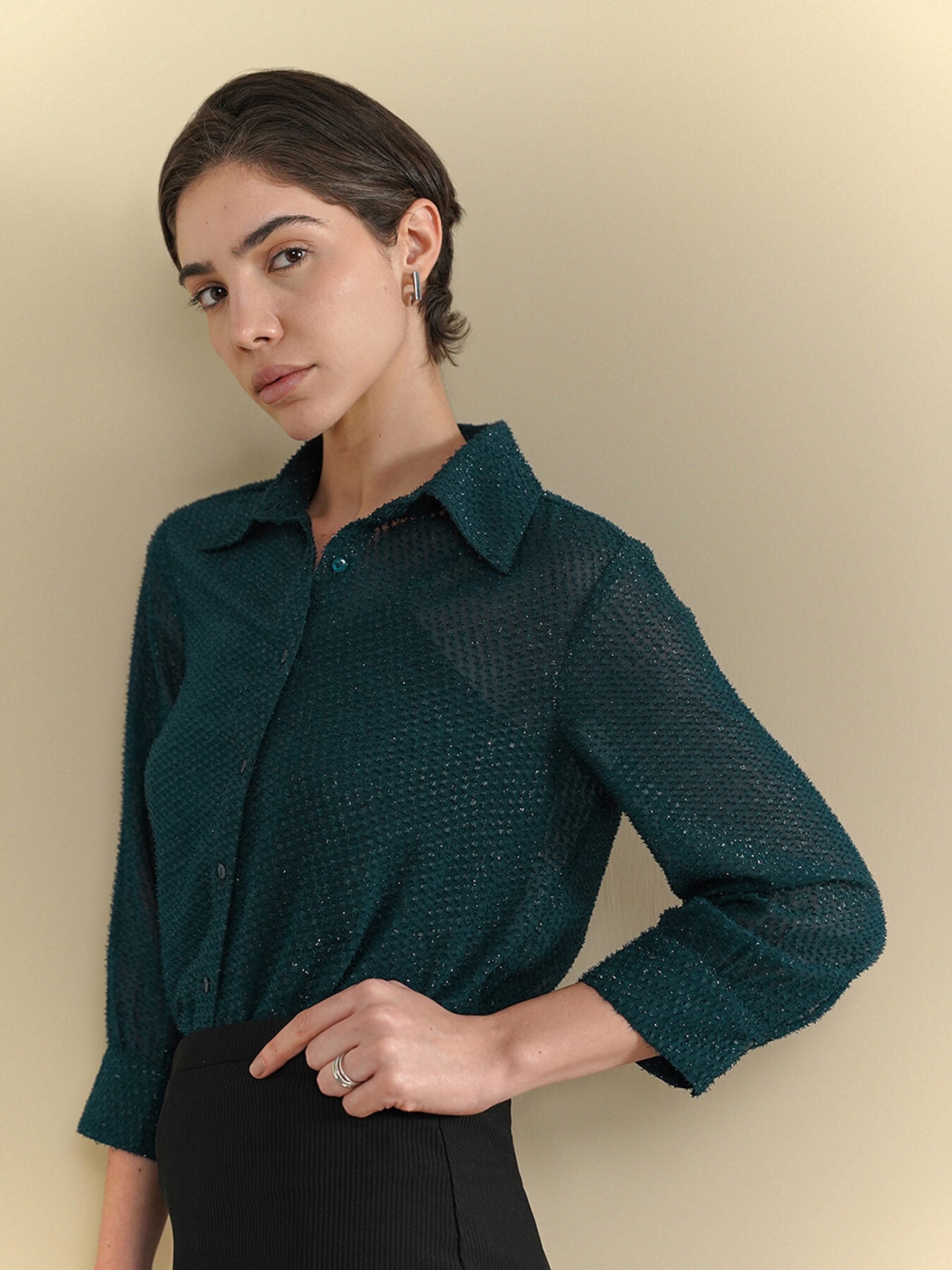 Georgette Shirt - Teal