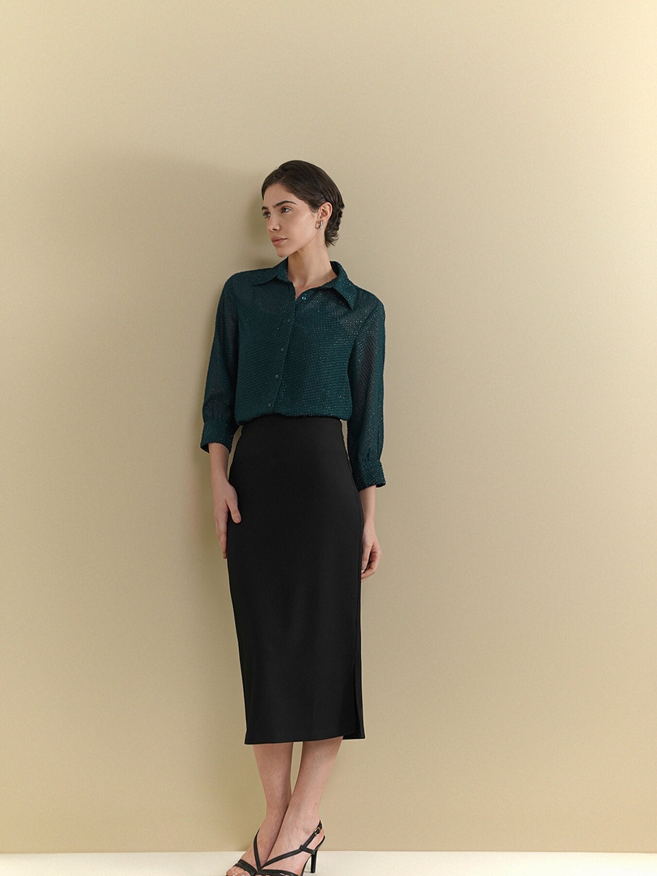 Georgette Shirt - Teal