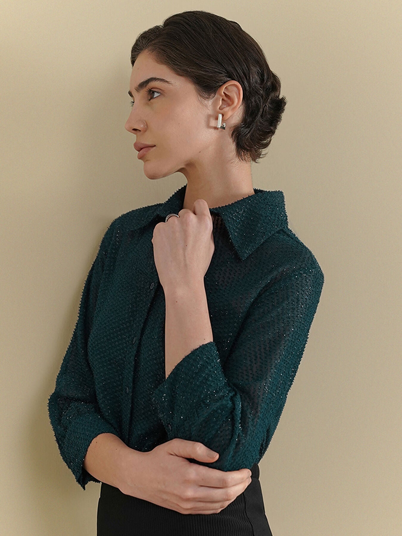 Georgette Shirt - Teal
