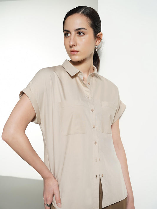 Short Sleeve Shirt - Beige