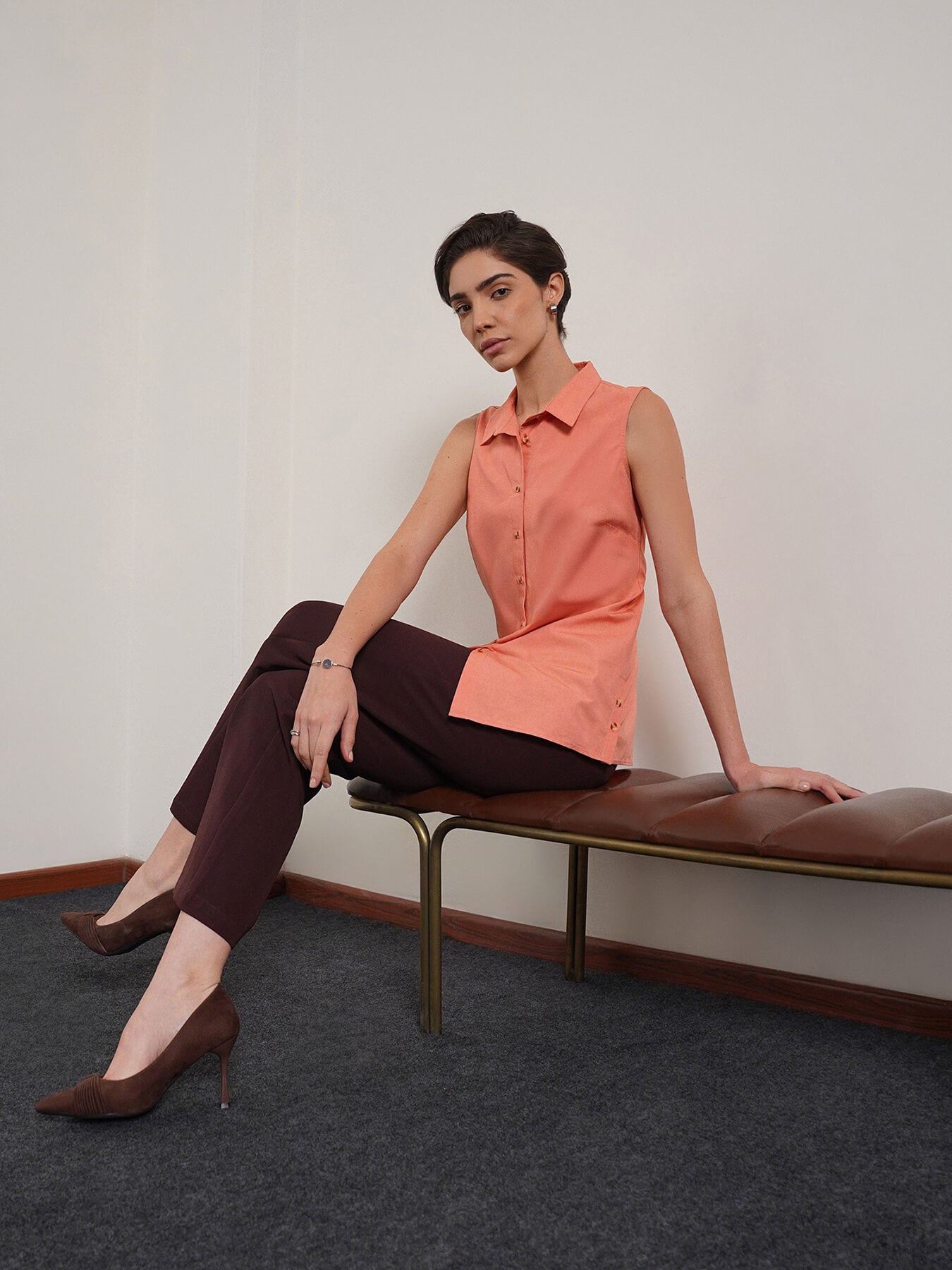 Pure Cotton Shirt - Peach