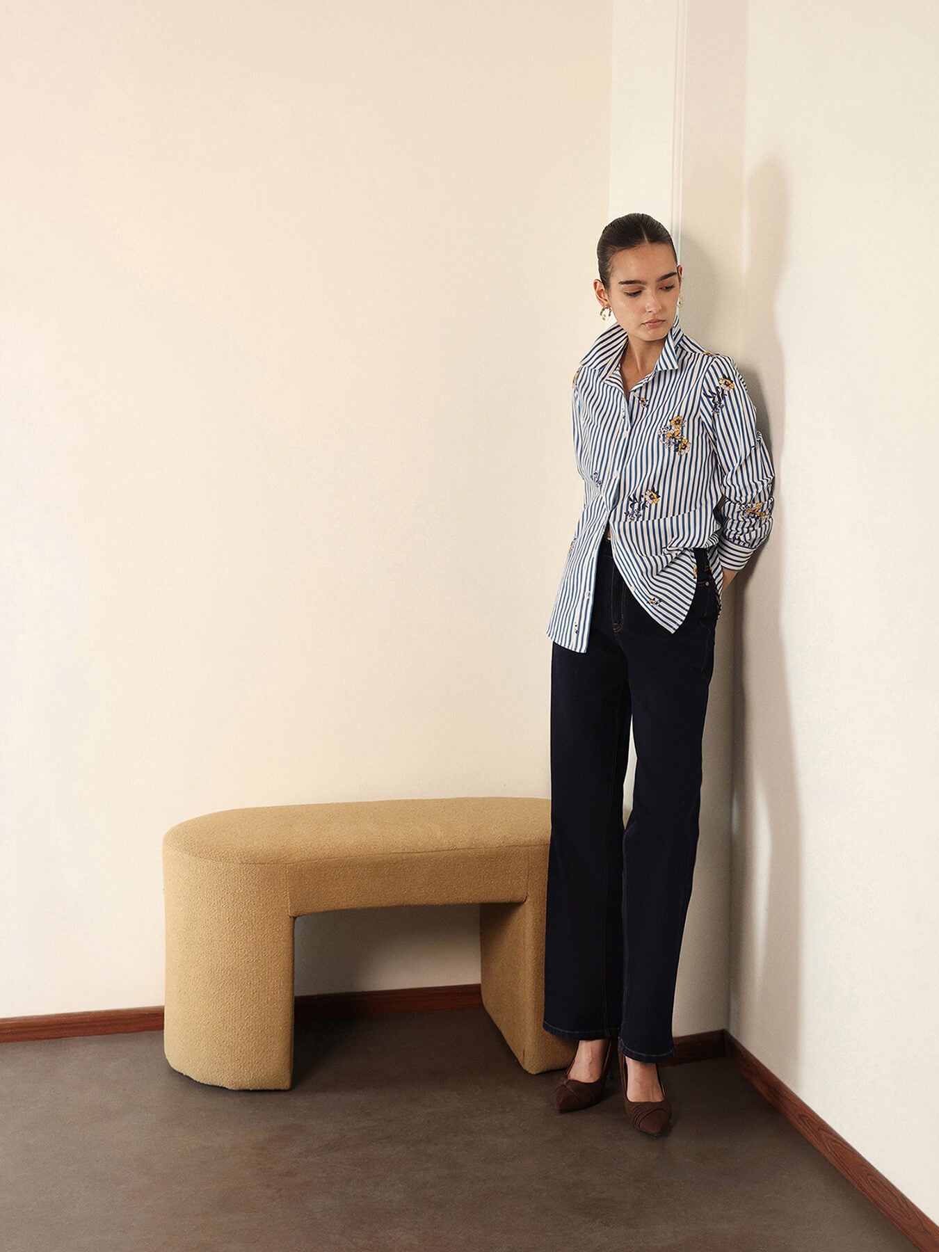 Cotton Striped Shirt - Blue