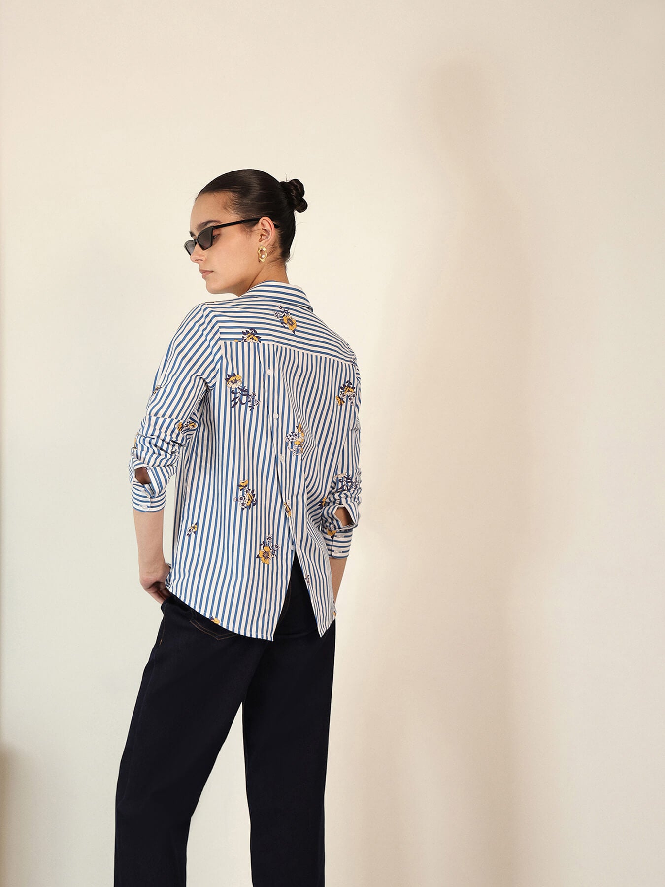 Cotton Striped Shirt - Blue
