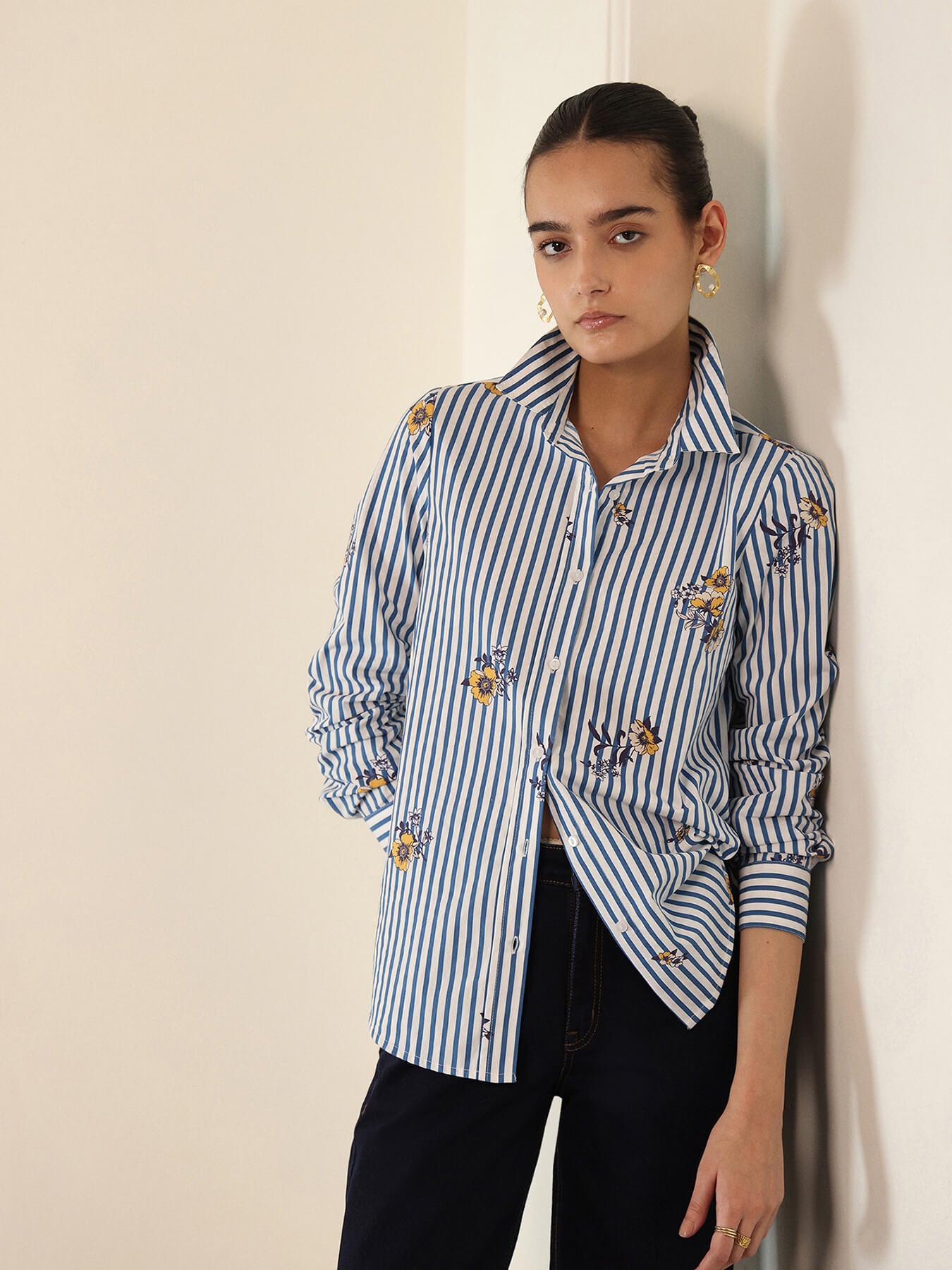 Cotton Striped Shirt - Blue