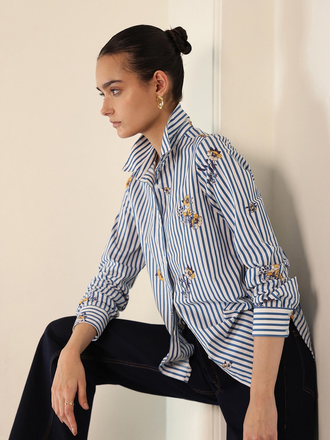 Cotton Striped Shirt - Blue