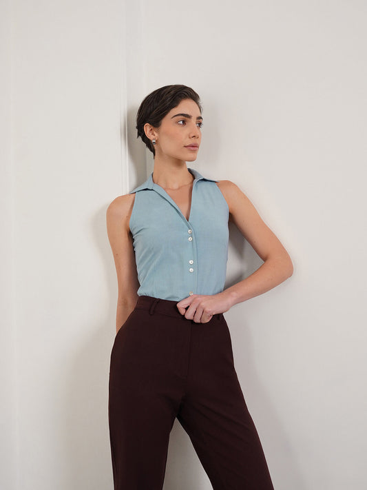 Pure Cotton Shirt - Blue