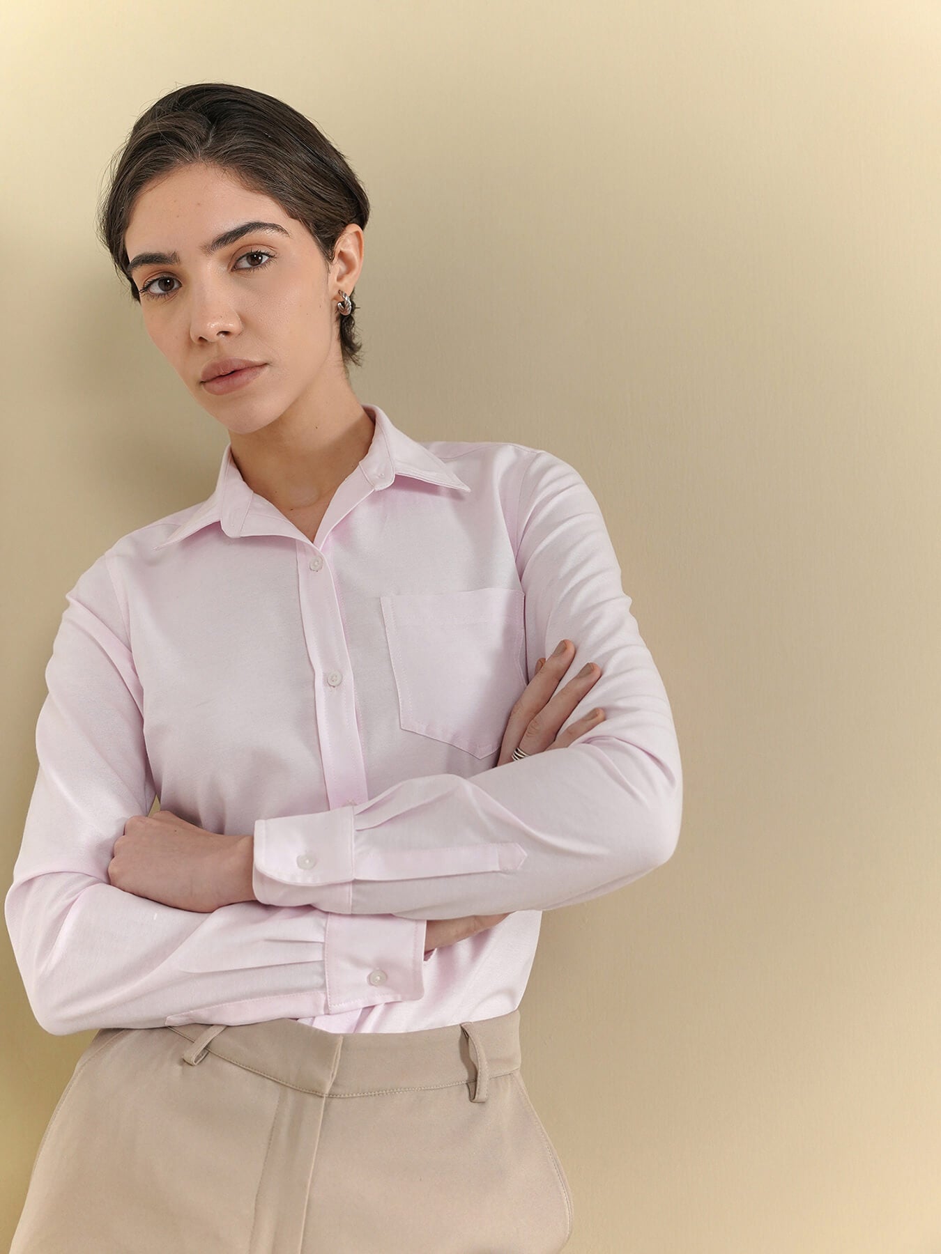 Cotton Oxford Shirt - Pink