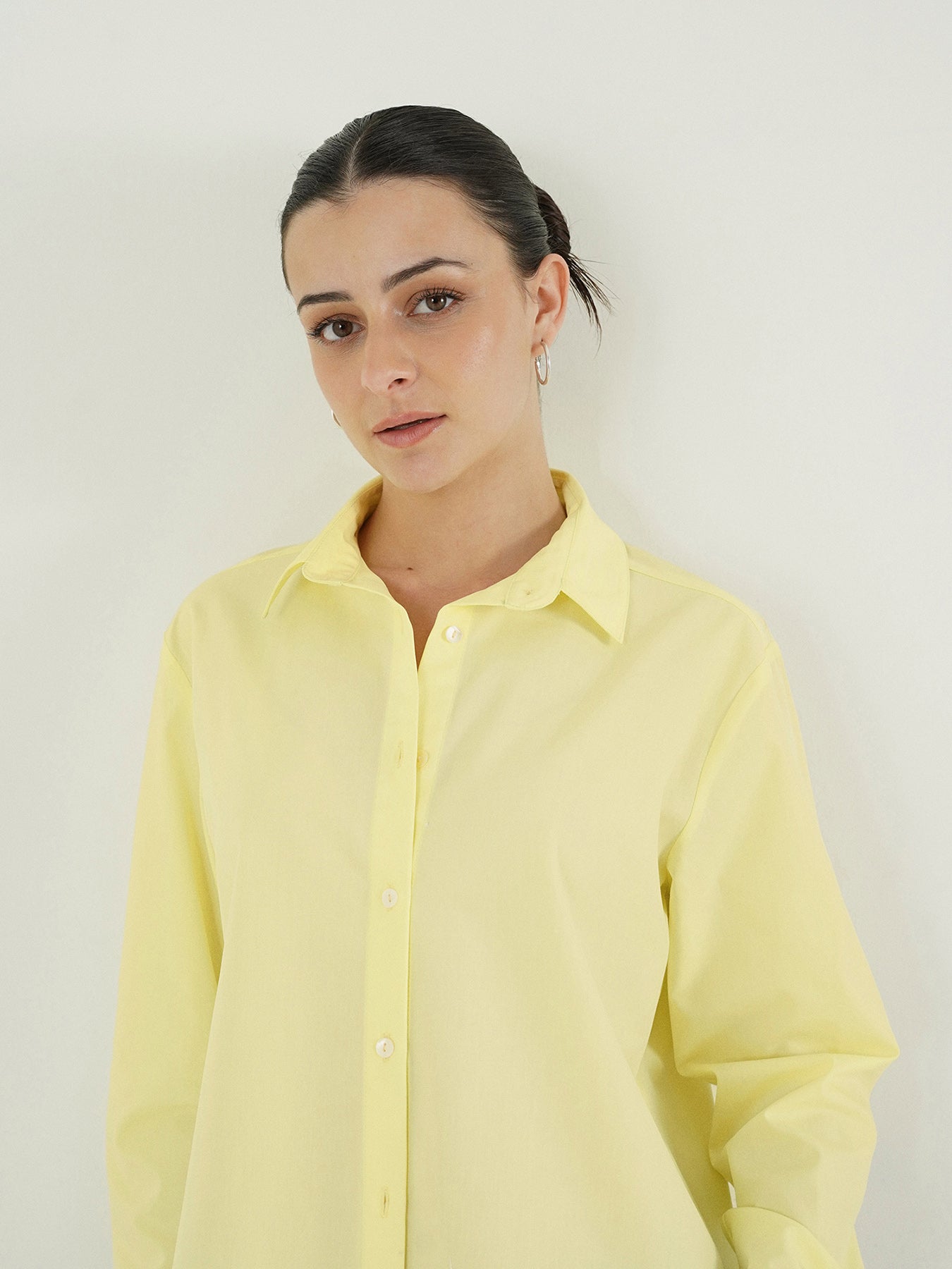 Oversized Crop Shirt - Yellow