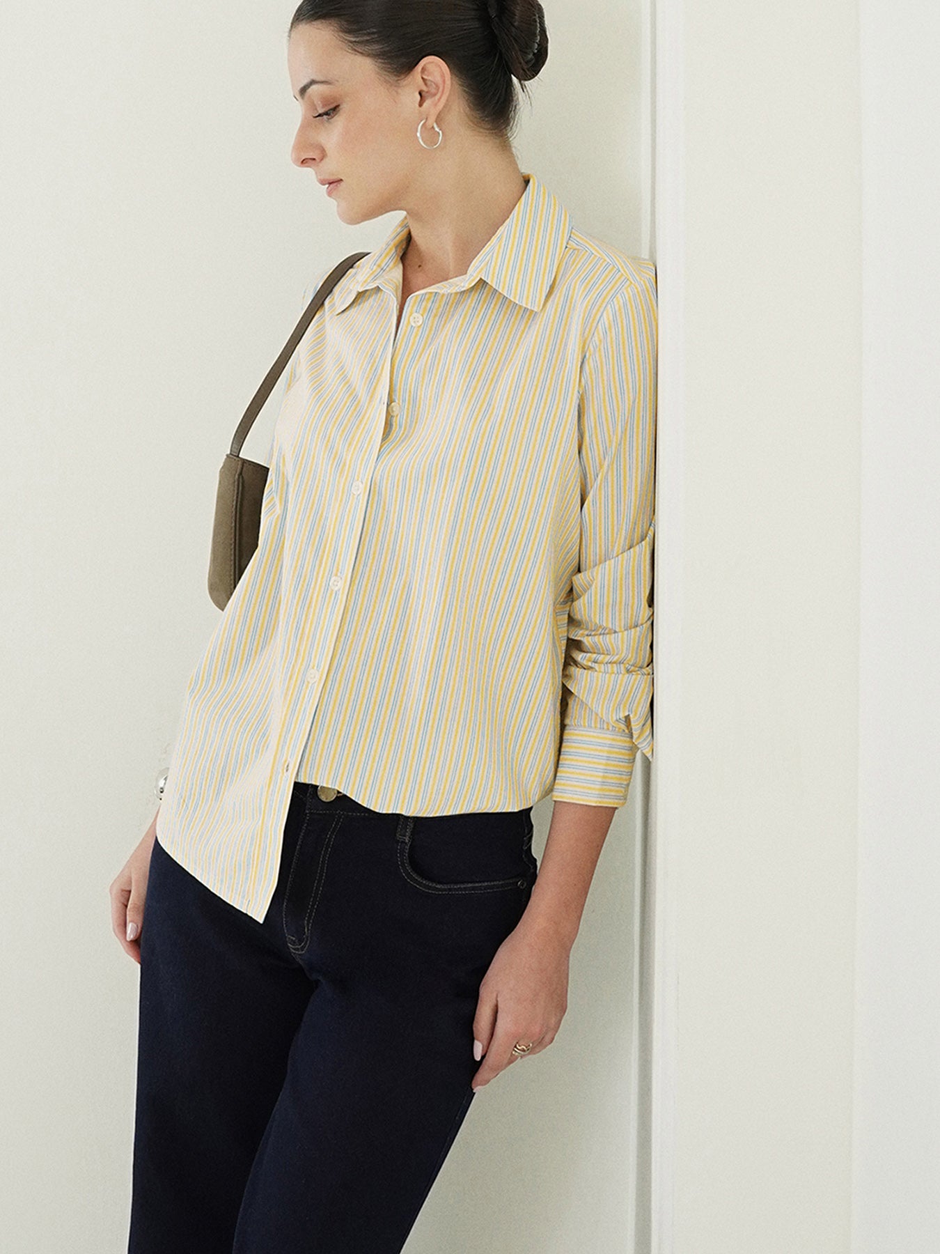 Cotton Striped Shirt - White