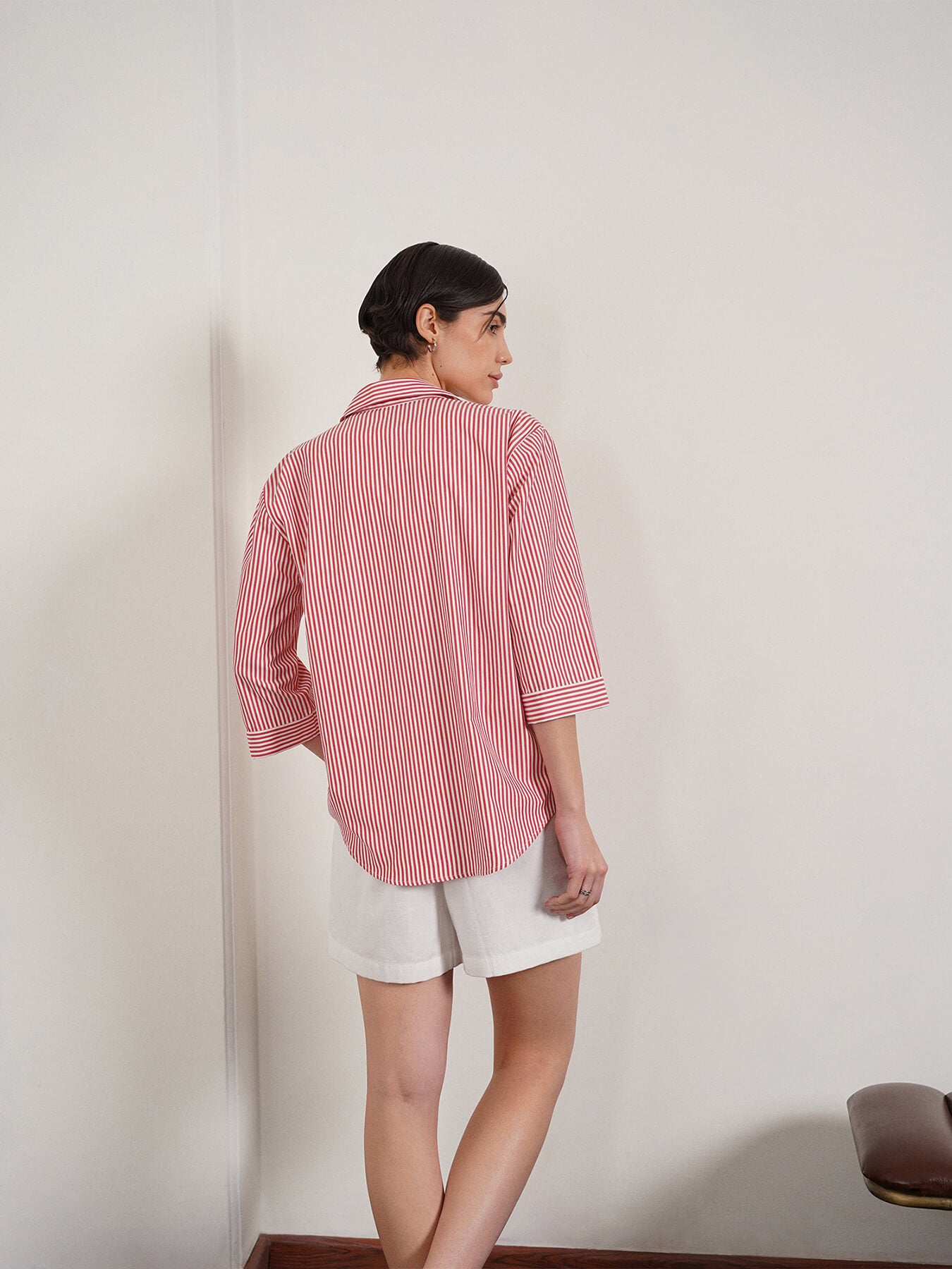 Cotton Striped Shirt - Red