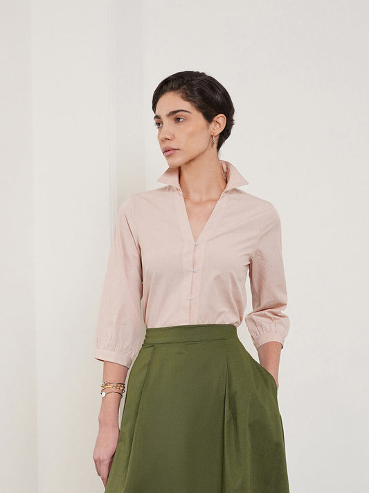 Pure Cotton Shirt - Beige