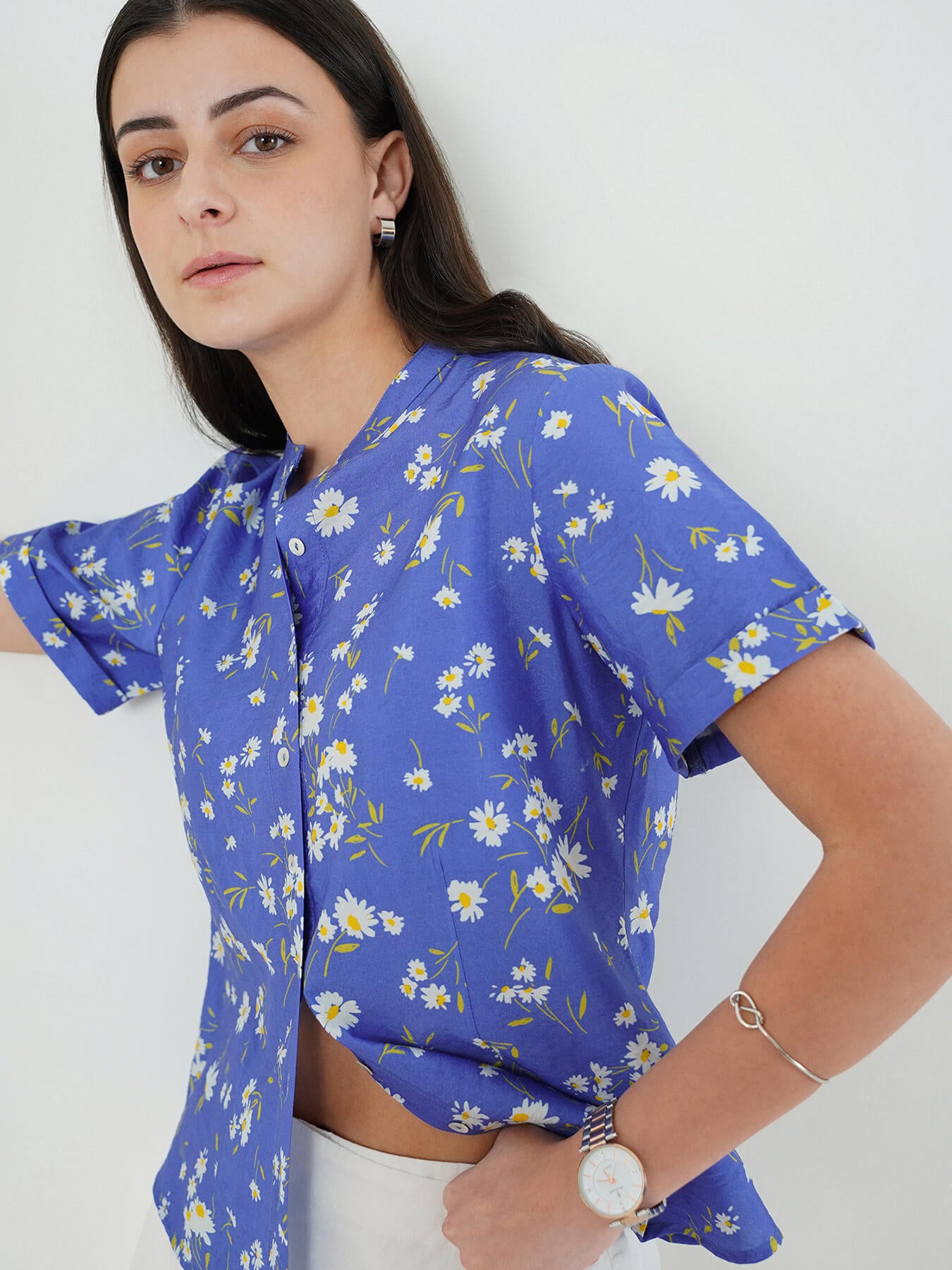 Viscose Fitted Shirt - Blue
