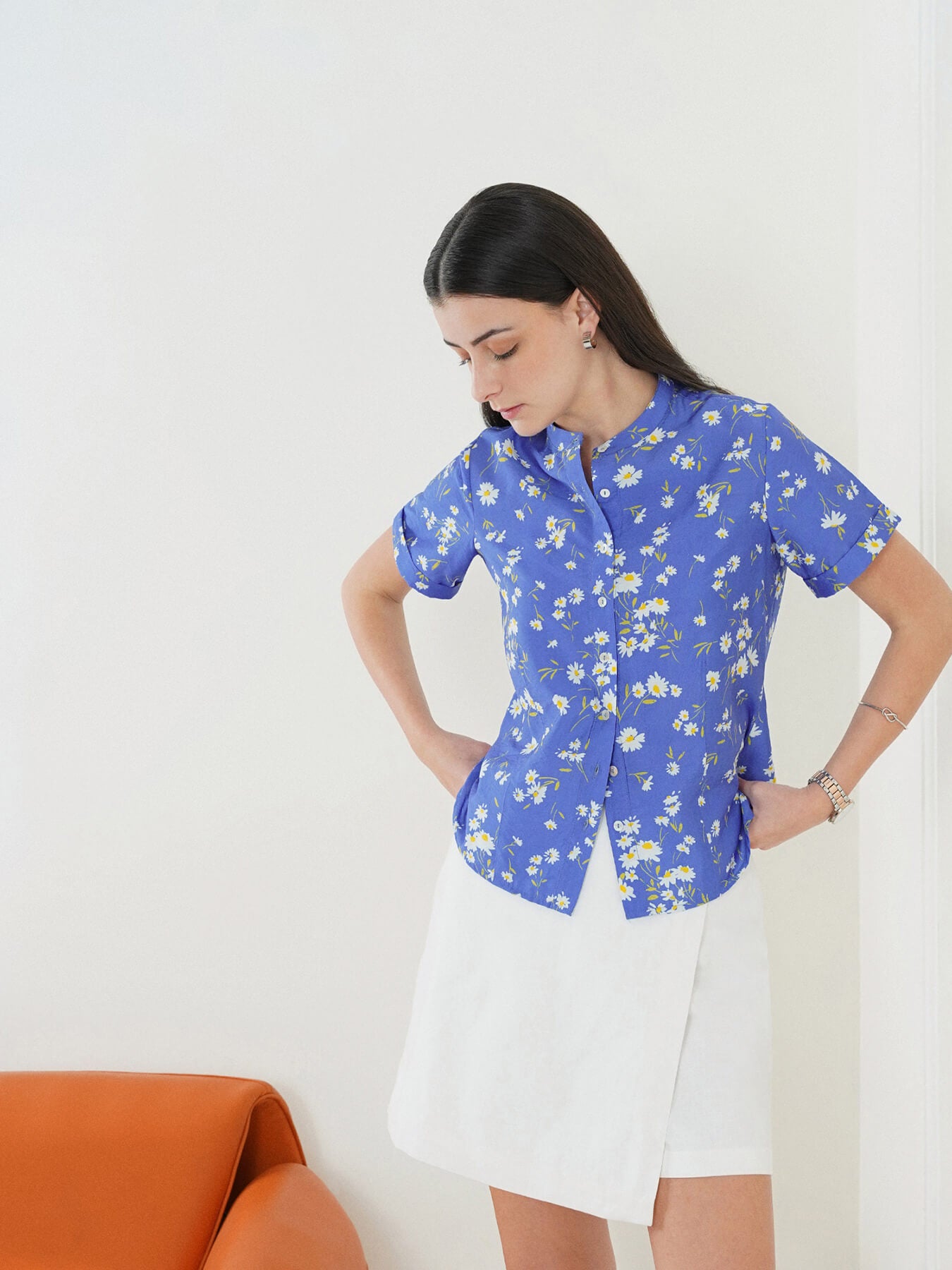 Viscose Fitted Shirt - Blue