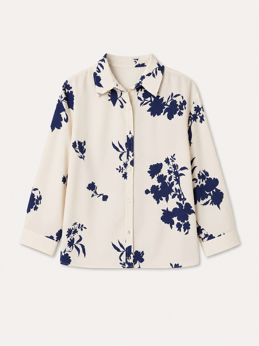 Floral Cropped Shirt - Off White