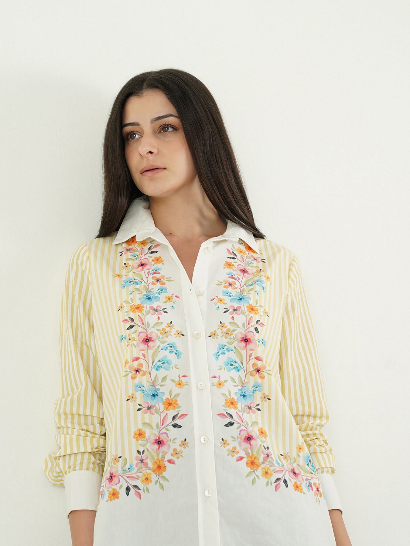 Cotton Floral Shirt - White