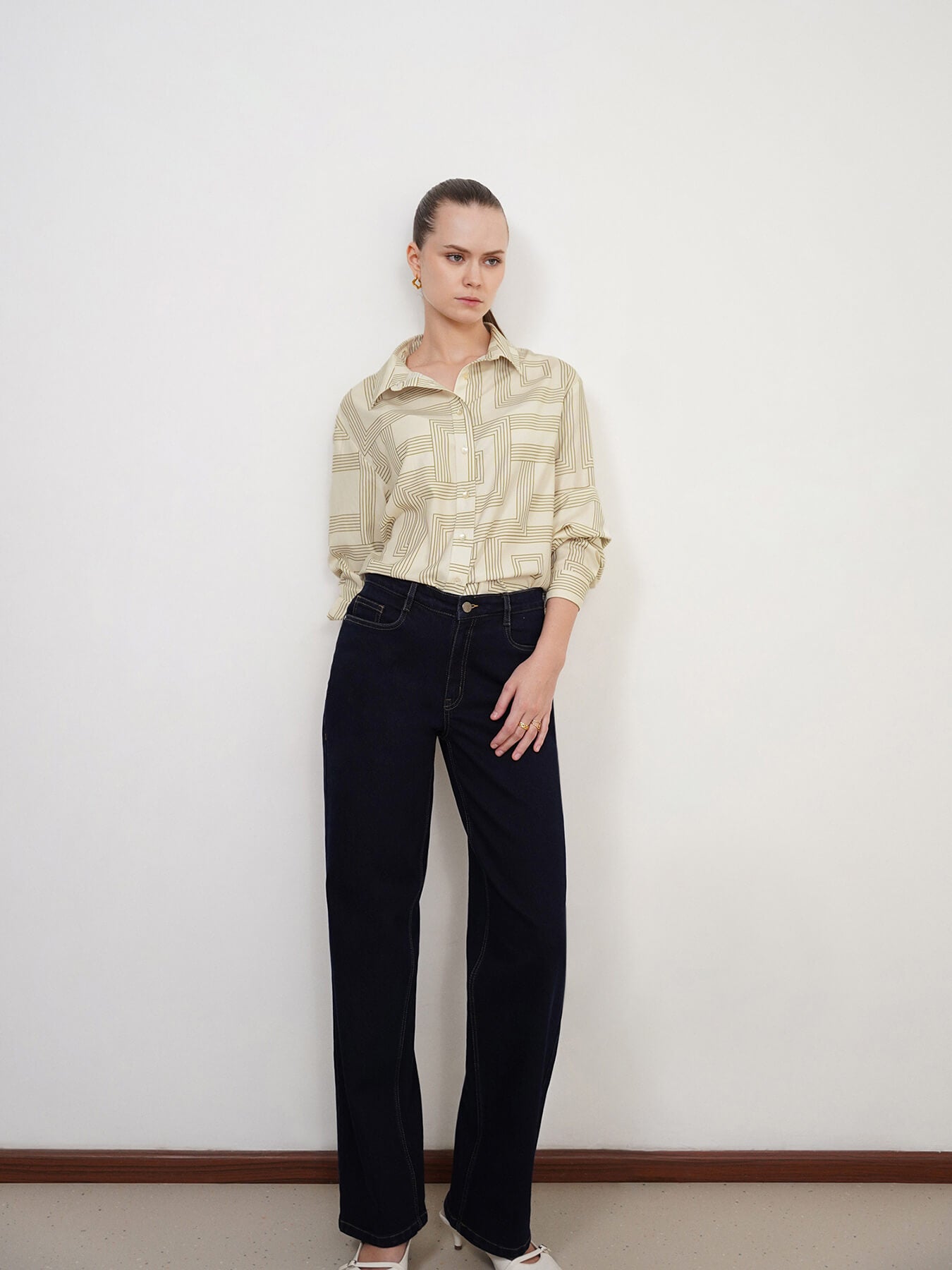 Geometric Print Shirt - Off White