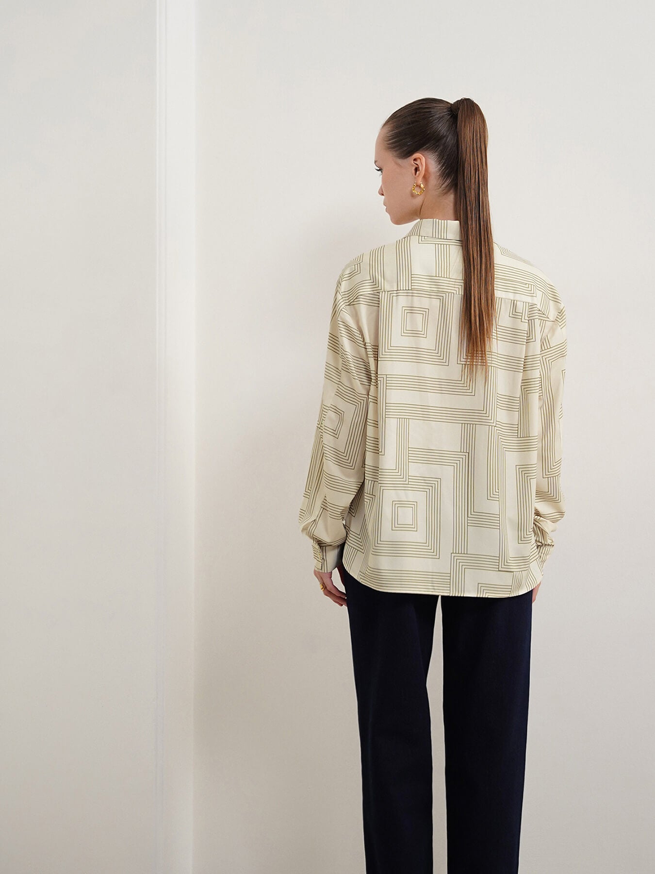 Geometric Print Shirt - Off White