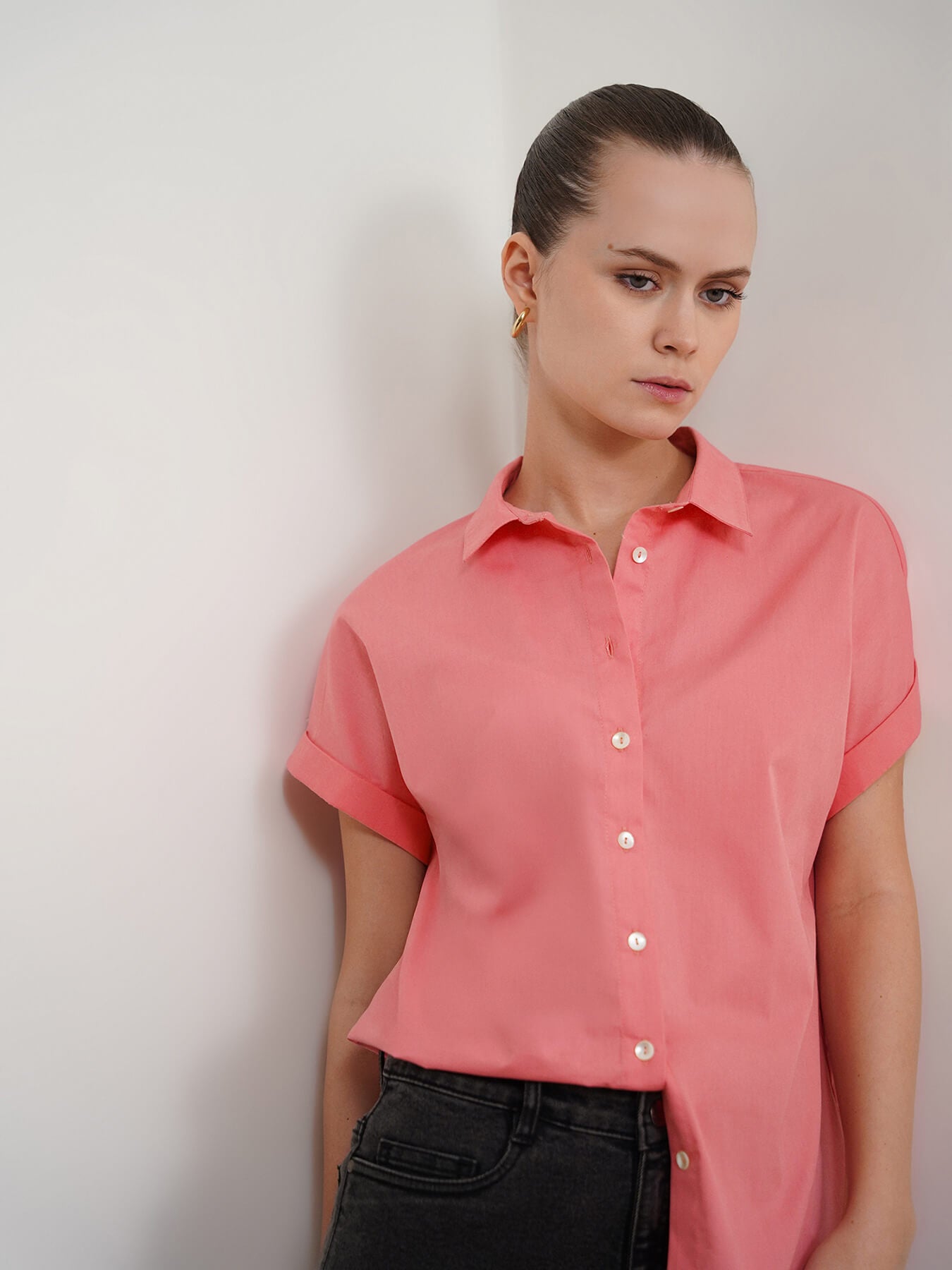 Pure Cotton Shirt - Pink