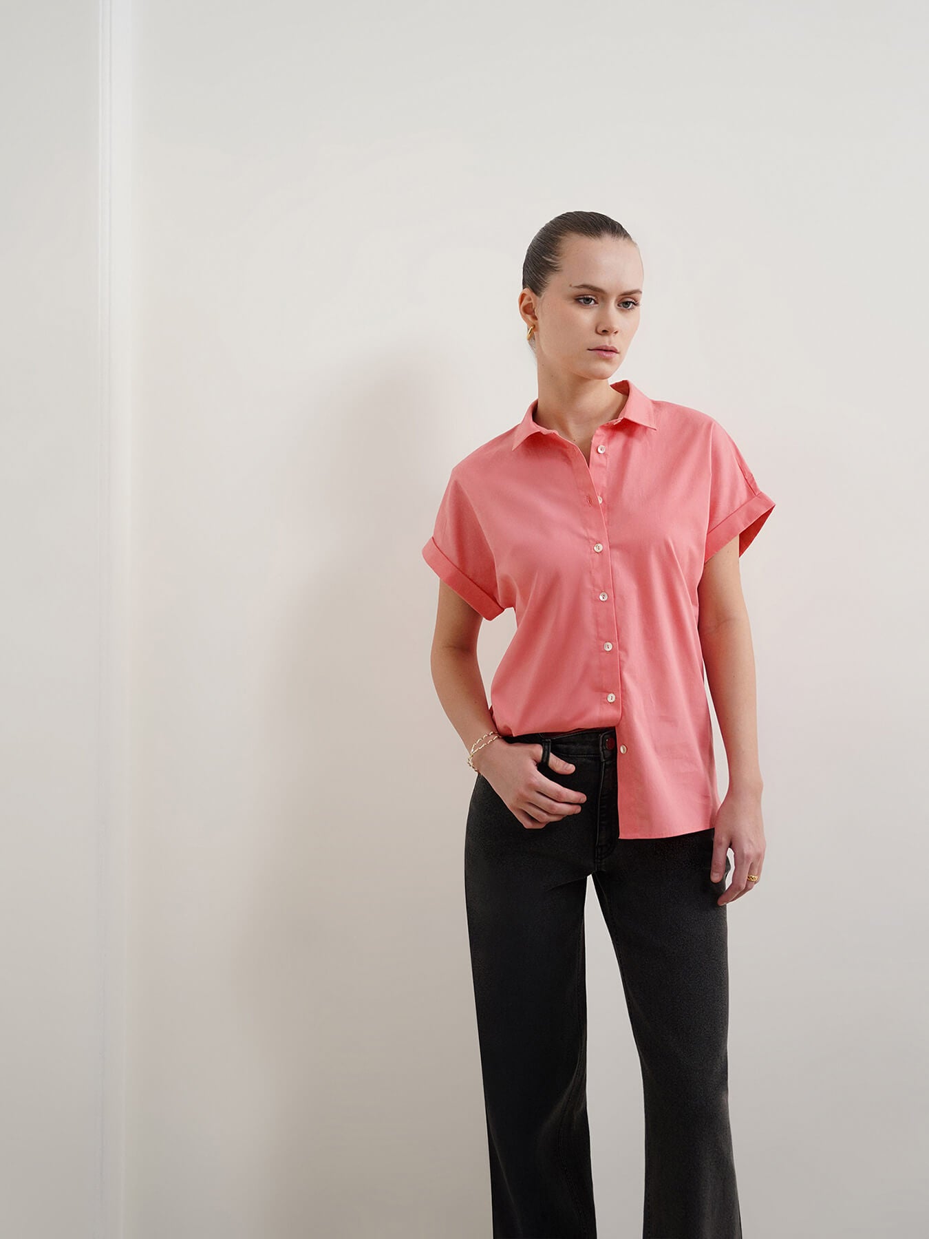 Pure Cotton Shirt - Pink