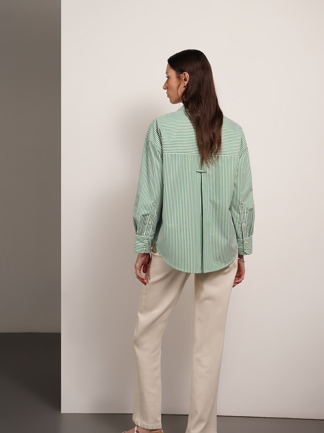 Relaxed Striped Shirt - Green