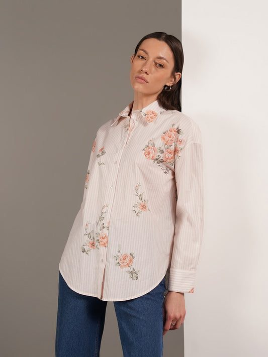 Pure Cotton Relaxed Shirt - Off White