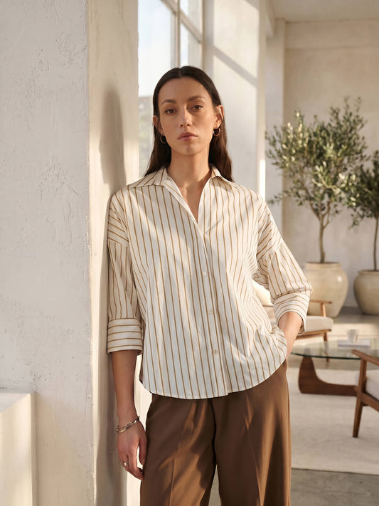 Relaxed Striped Shirt - Off White