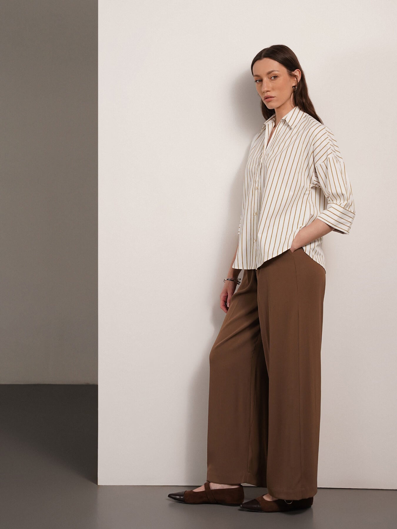 Relaxed Striped Shirt - Off White