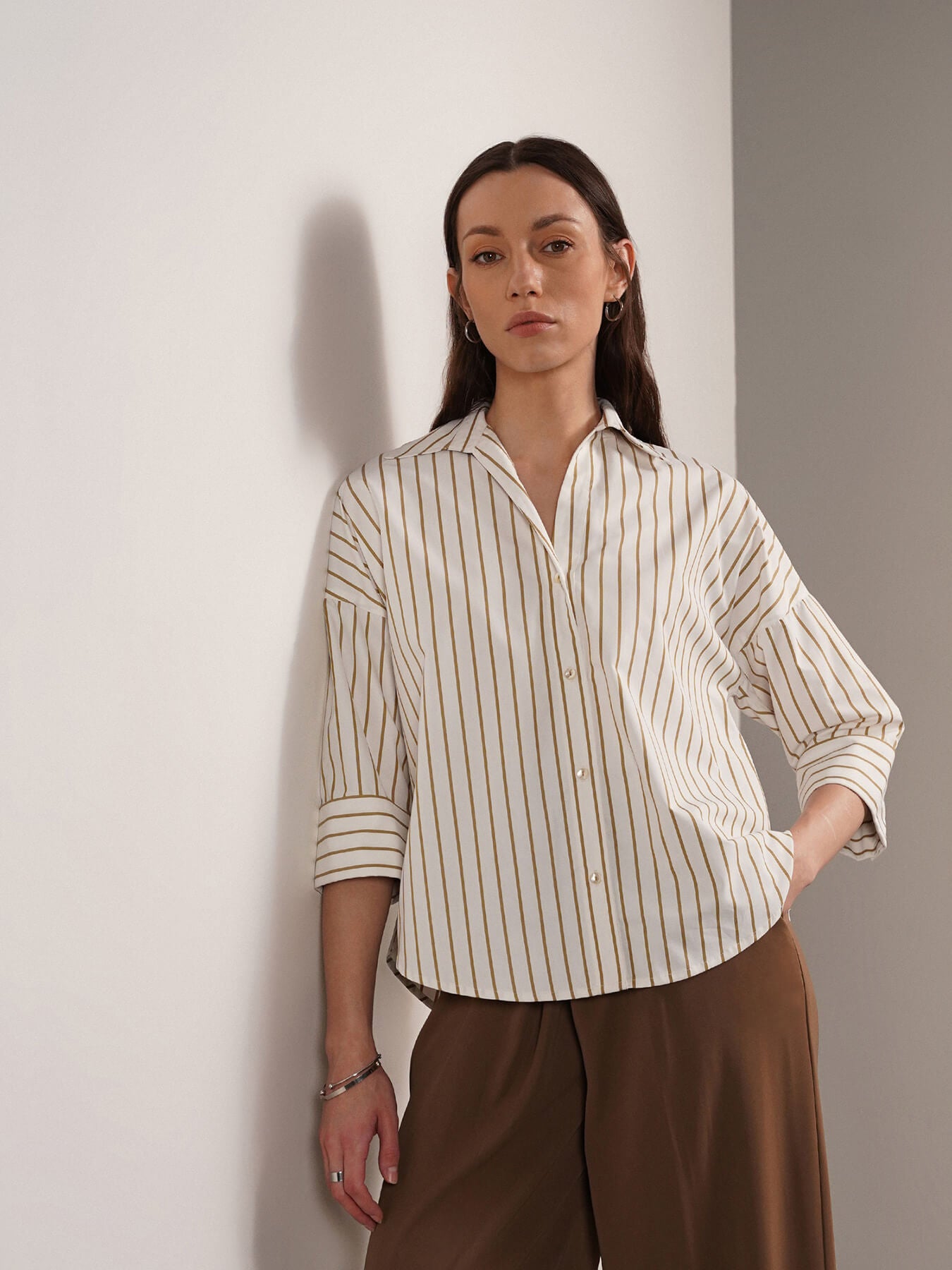 Relaxed Striped Shirt - Off White
