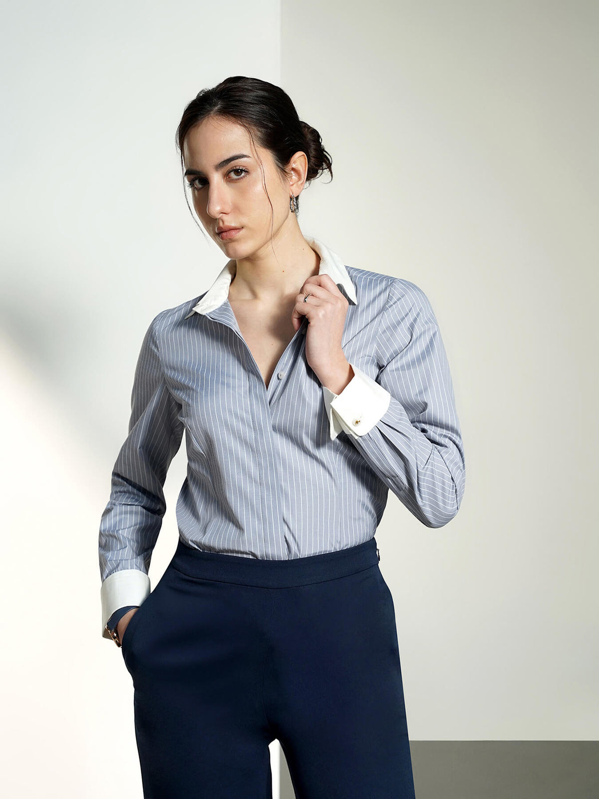 Striped Shirt - Grey