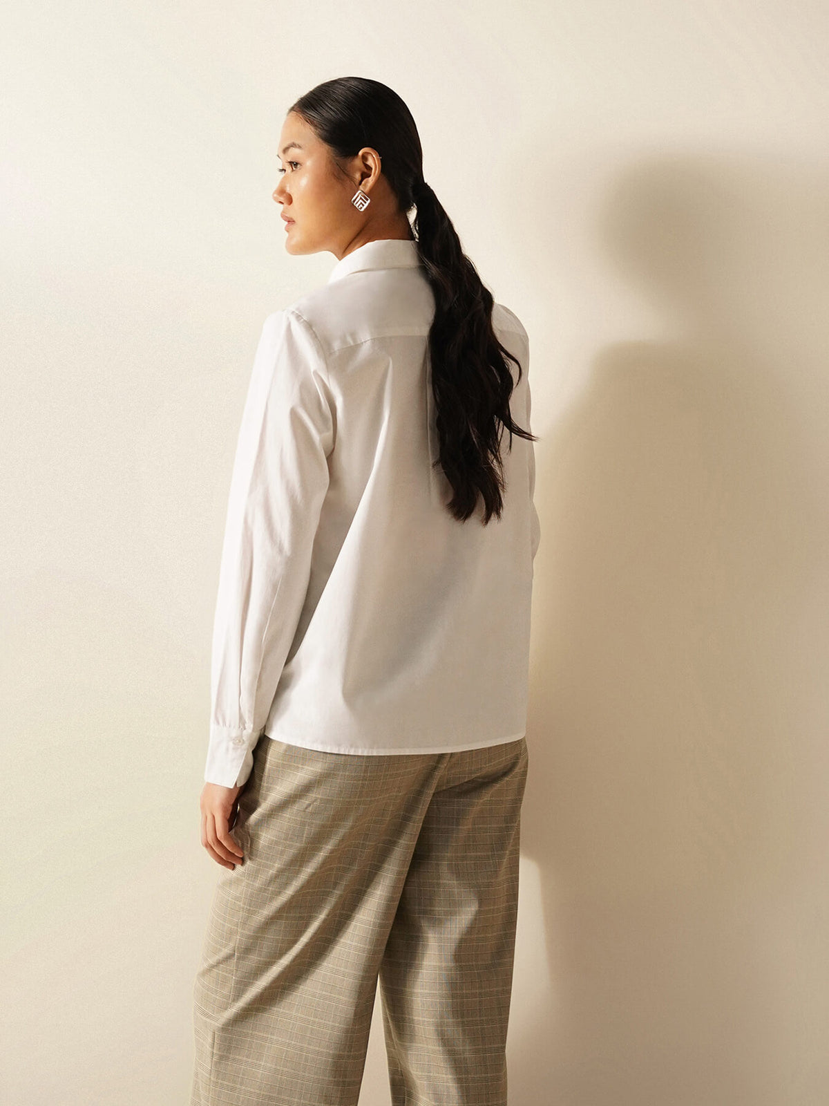 Cotton Pintuck Detail Shirt - White