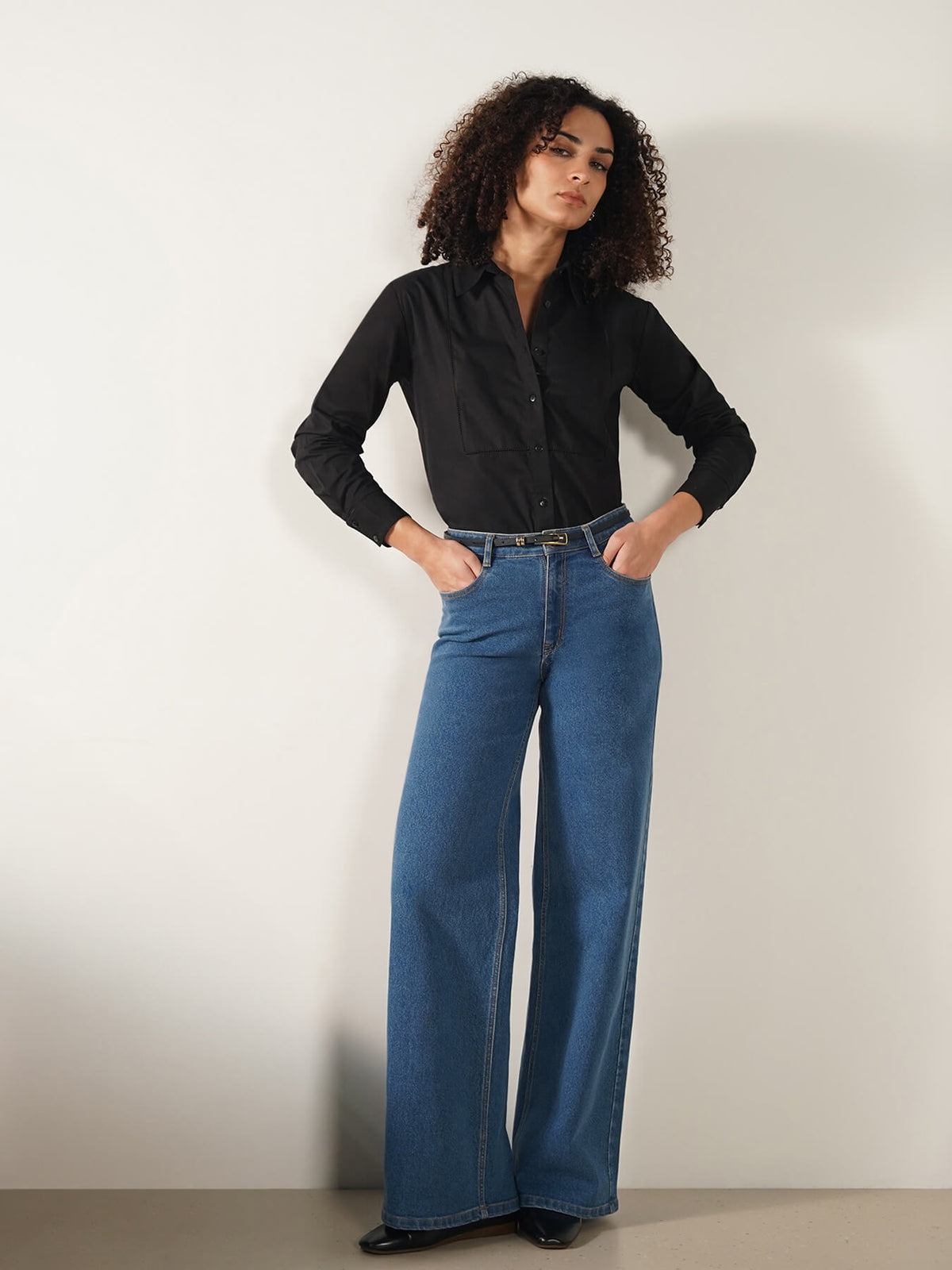 Pure Cotton Shirt - Black