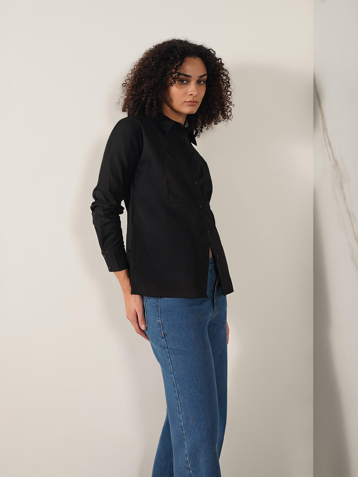 Pure Cotton Shirt - Black
