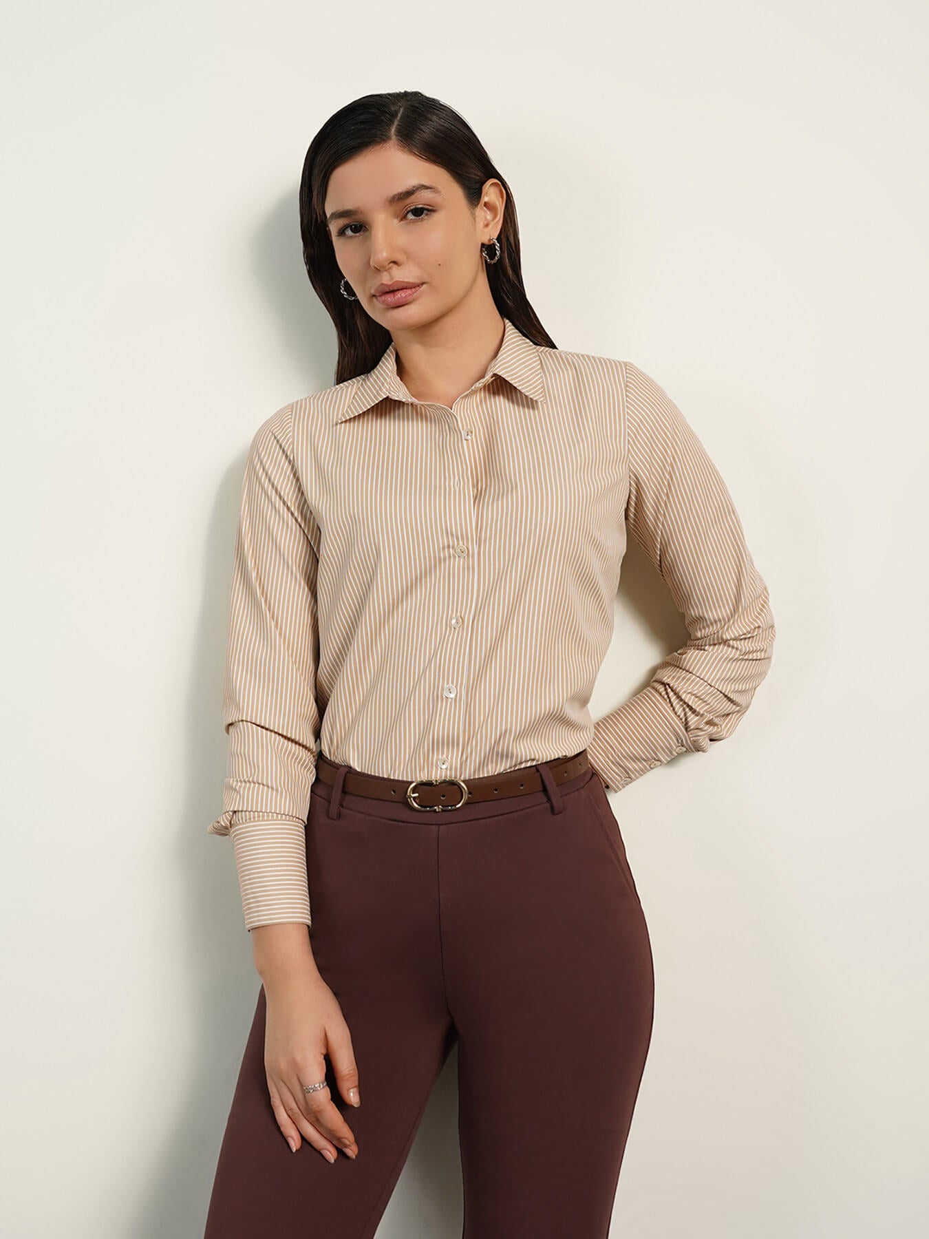Striped Shirt - Beige