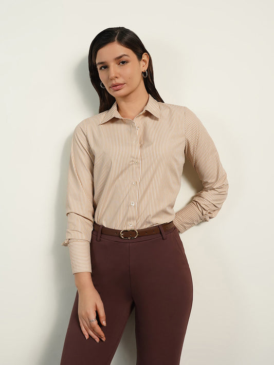 Striped Shirt - Beige