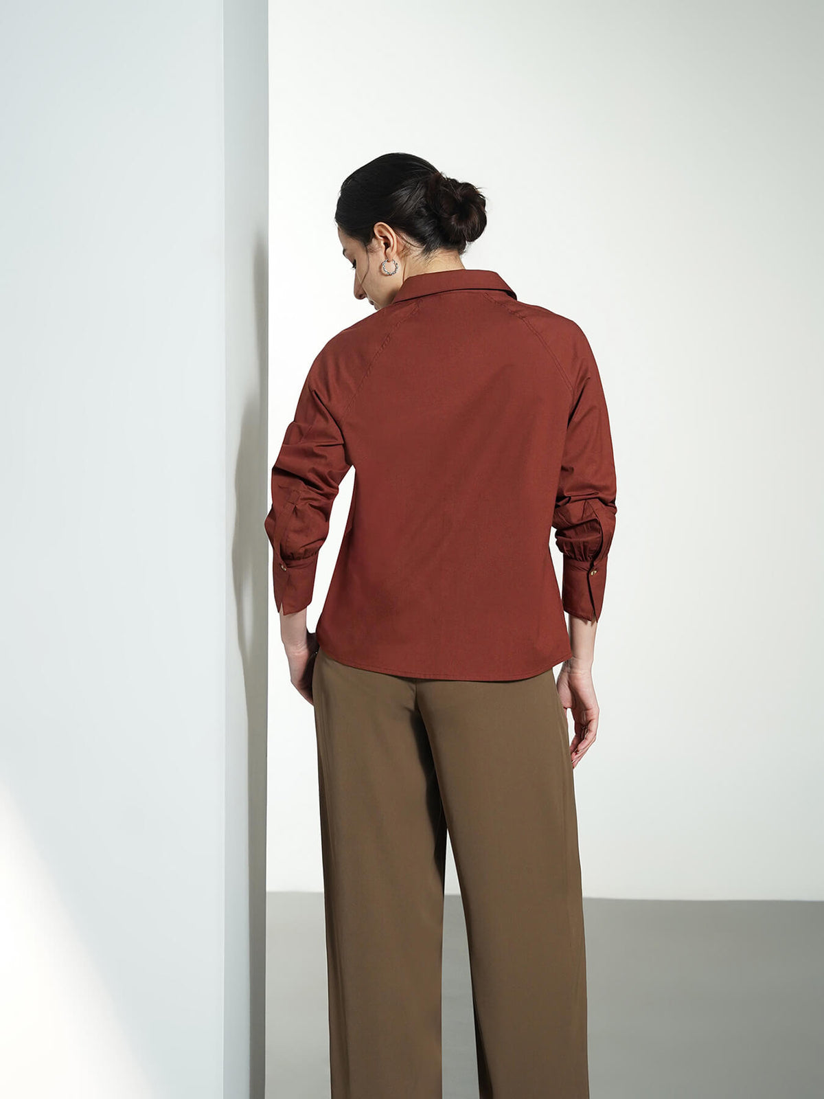 Pure Cotton Shirt - Brown