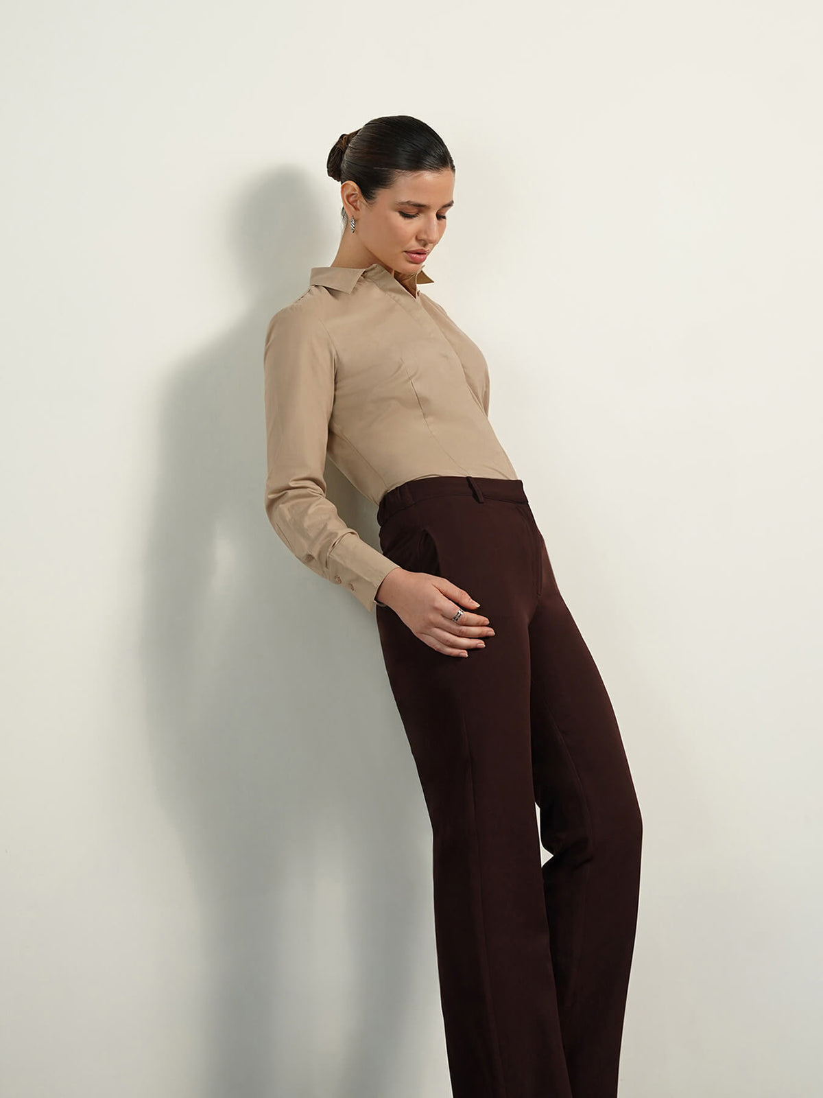 Pure Cotton Shirt - Beige