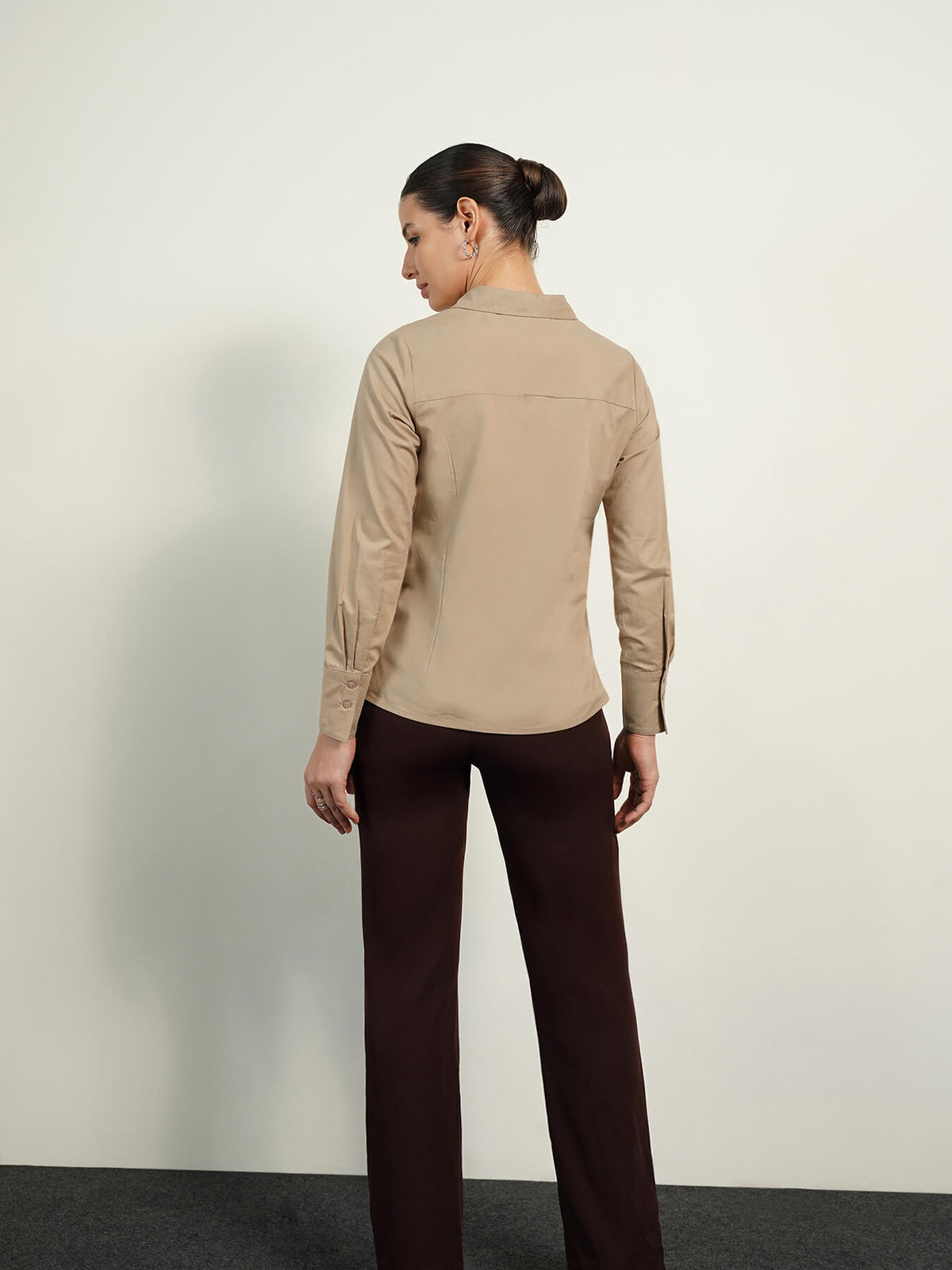 Pure Cotton Shirt - Beige