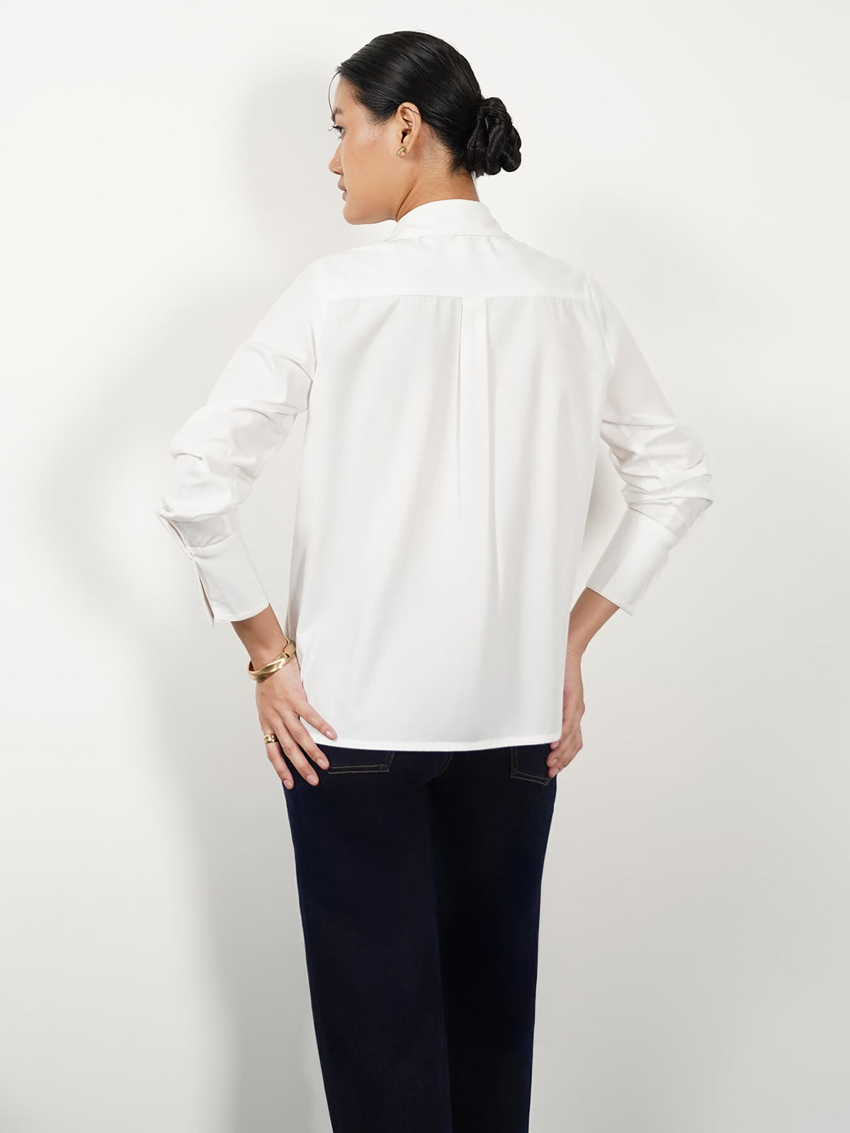 Cotton Anti-gape Shirt - White