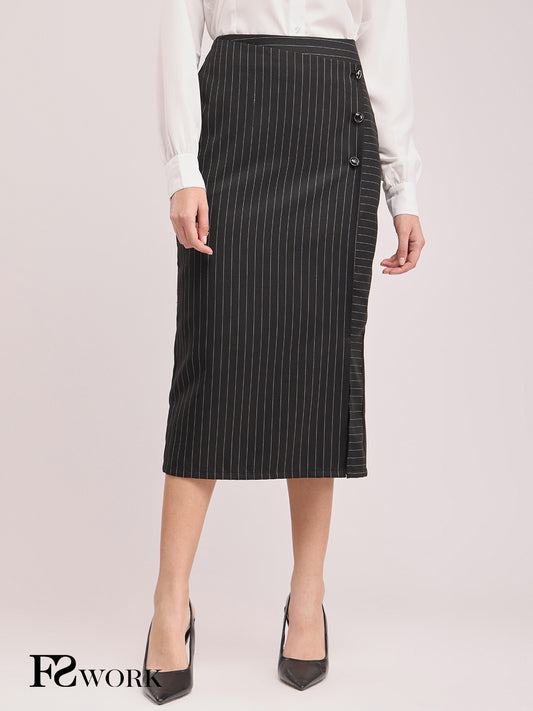Straight Fit Skirt - Black And White