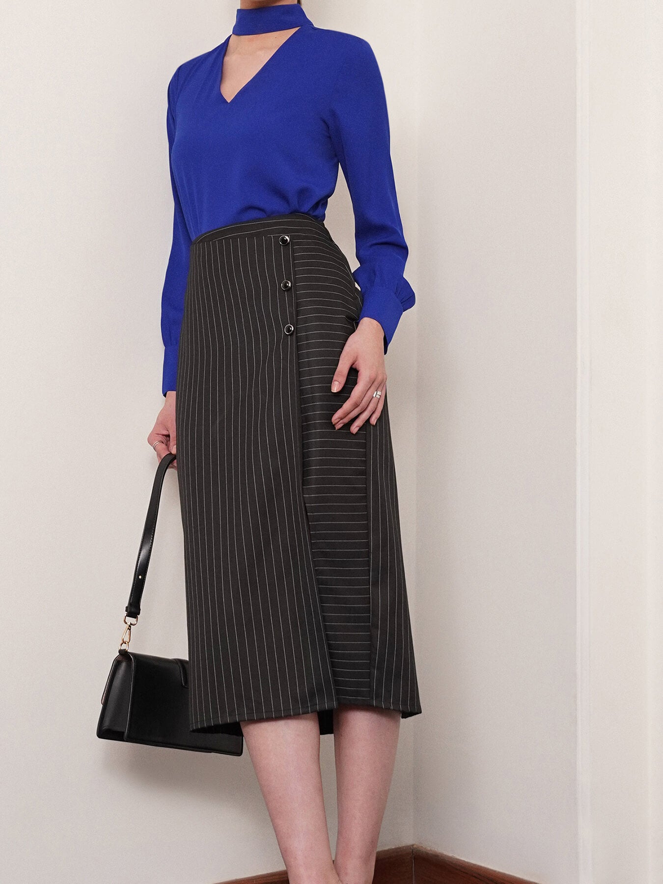 Straight Fit Skirt - Black And White
